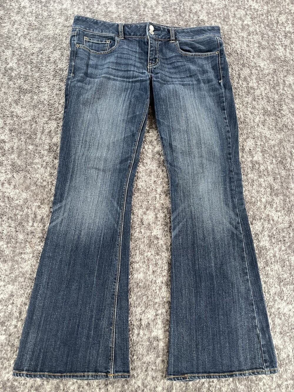 Vintage American Eagle Artist Stretch Bootcut Jeans Denim Blue Mid Rise 12 Short